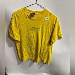 #3384-Yellow Graphic Short Sleeve Tee